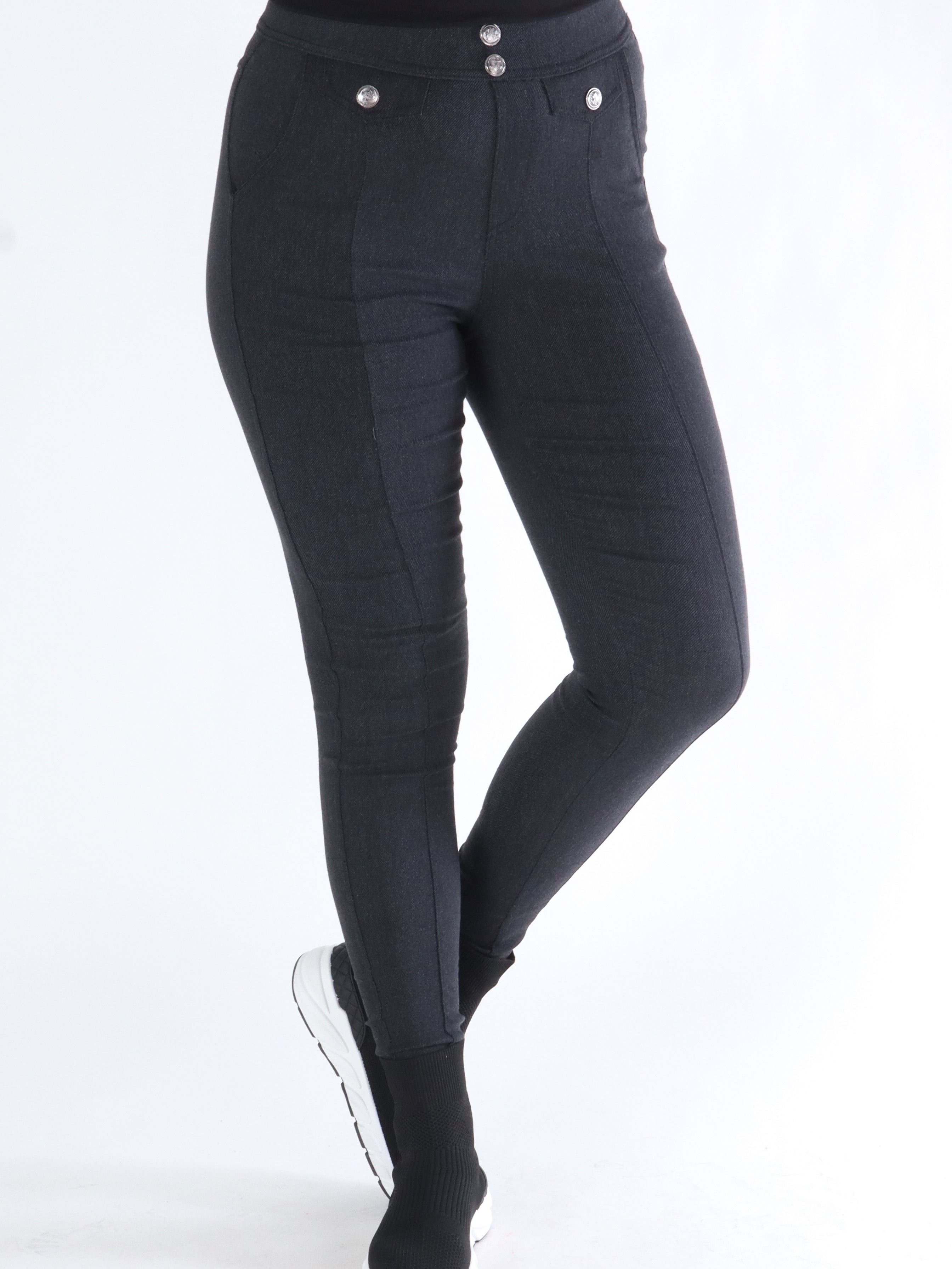 Kamma - Byxor med elastisk linning och silverknappar